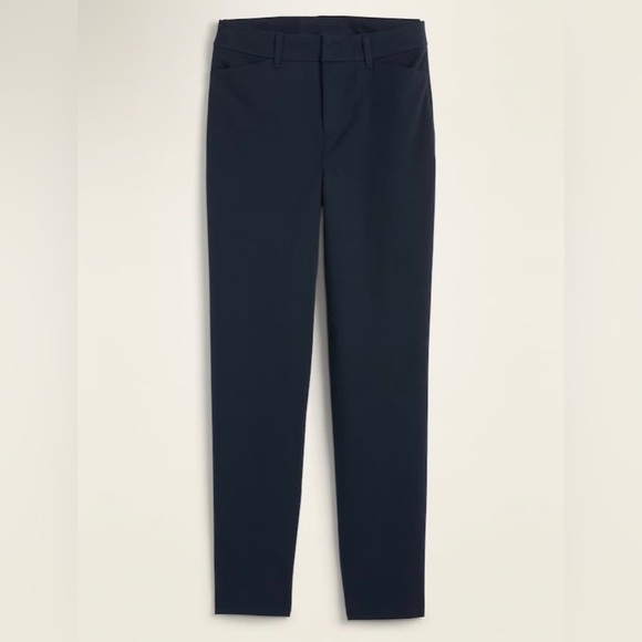 NWT! Old Navy High-Waisted Pixie Straight Ankle Pants Navy - Multiple 💙 - Picture 4 of 8